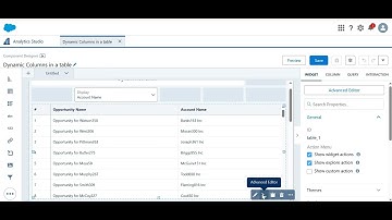 Salesforce CRM Analytics Dynamic Table Columns