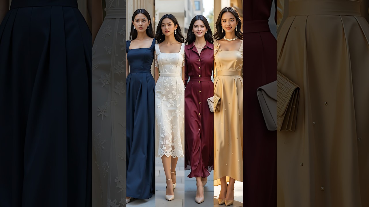 4 Elegant Dresses in 4 Colors 