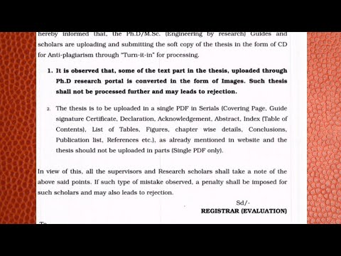 CIRCULAR REGARDING Ph.D/  M.sc (Engineering by Research) Submitting of Thesis #vtu  #DOGOODWORLD