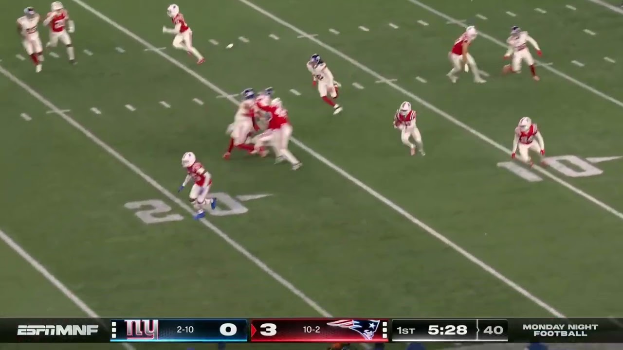 Marcus Jones 94-Yard Punt Return Touchdown | Patriots vs Giants 