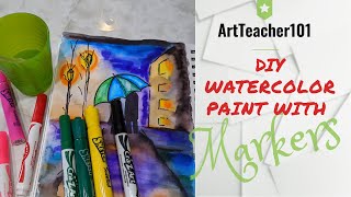 diy watercolor paint with markers