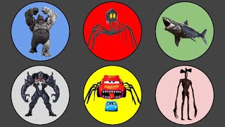 King Of Monster vs Avengers ; Siren Head vs House Head, Mcqueen Eater, Venom, Megalodon, Kong