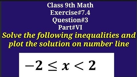 Solve the following ineqalities and plot the solution on number line || Qazi Math Academy