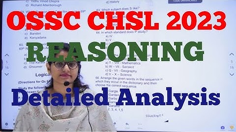 OSSC CHSL 2023 | REASONING DETAILED SOLUTION | OSSC CHSL 2023 Exam
