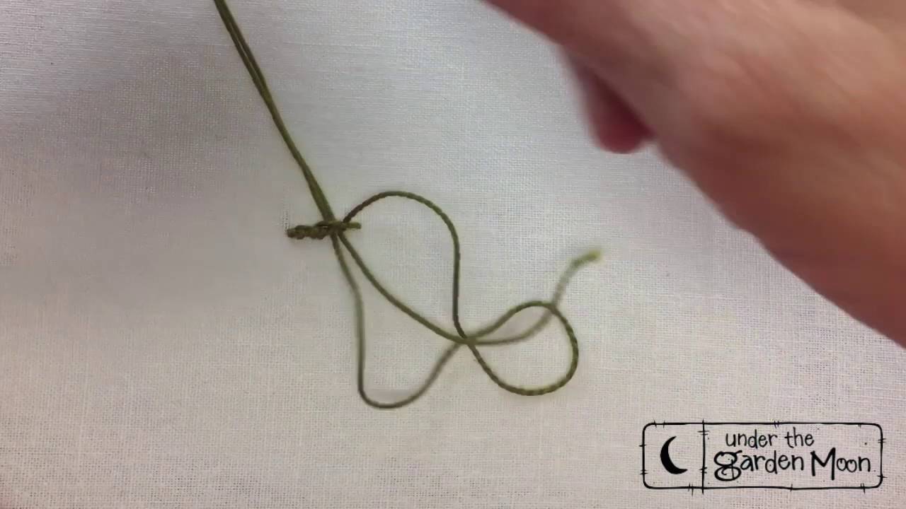 Portuguese Knotted Stem Stitch | Under the Garden Moon Blog