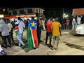 South Sudan independence anniversary street trans-nighting in Juba