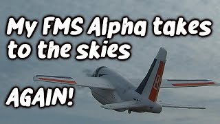 A very weird day at the  strip. Fail for Big Bird,  but FMS Alpha foamie RC jet gets a 2nd test!