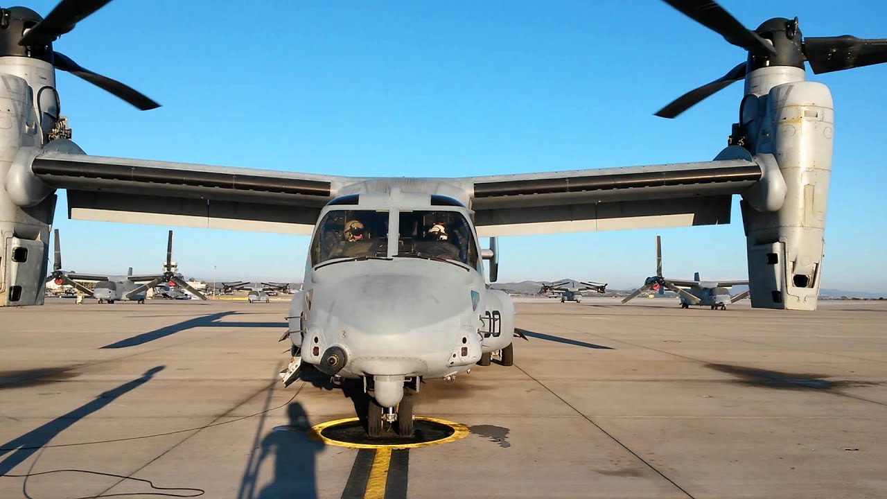 V-22 osprey starting up