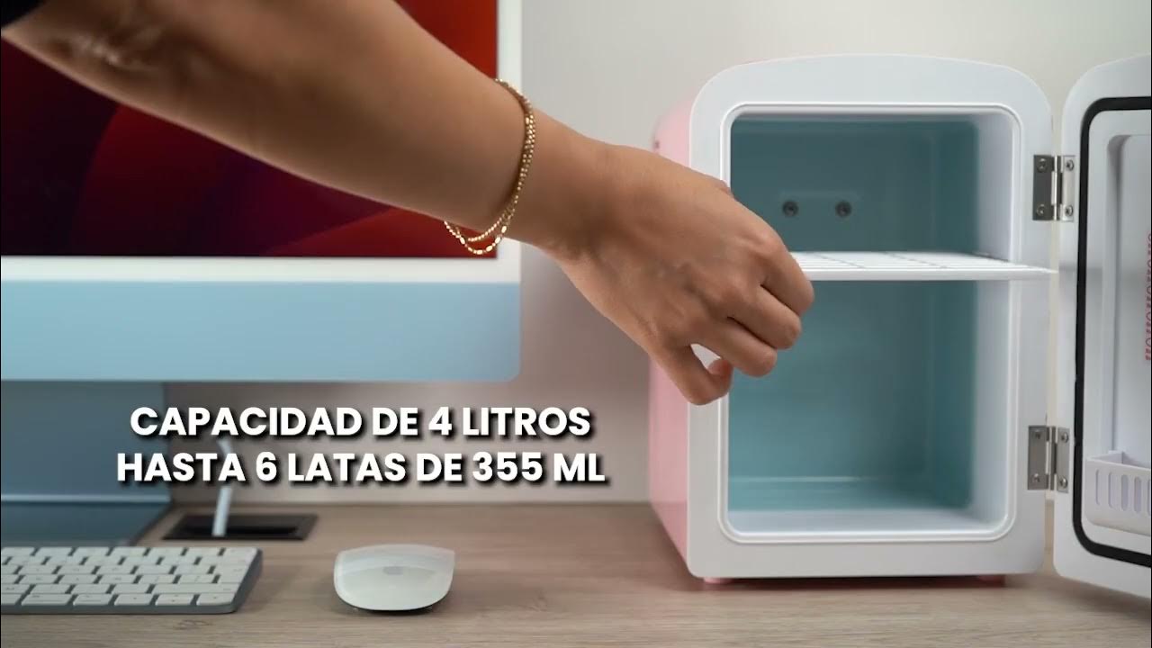 Chefman Mini Refrigerador con espejo Rosa para mantener tus poroductos o  calientes 