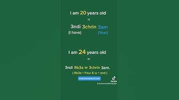 How to answer " How Old Are You ?" in Moroccan Arabic (DARIJA) ??