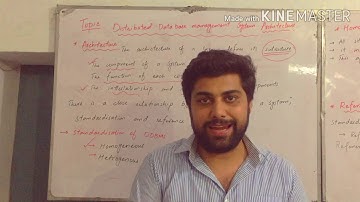DDBMS Lecture 1 Introduction to DDBMS Architecture  by  Jalees Ahmad Khan