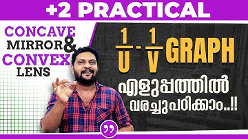 Plus Two | Practical | Physics Lab | Concave Mirror & Convex Convex Lens | 1/U - 1/V Graph |