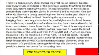 THE PENDULUM CLOCK - galileo galilei