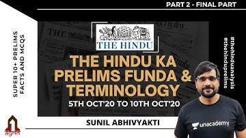 The Hindu ka Prelims Funda & Terminology | Super 10+ Prelims Facts & MCQs[CSE 2021] Part 2- Final