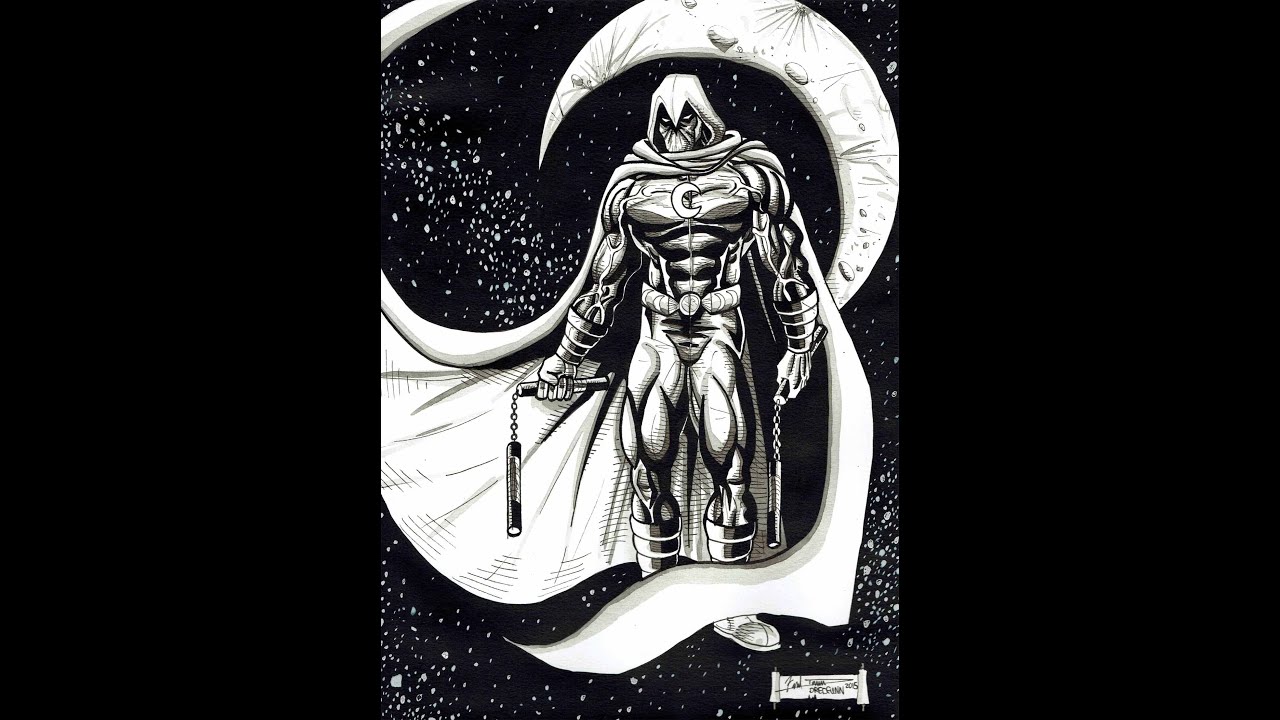Moonknight A Dredfunn Indian Ink Painting drawing programs