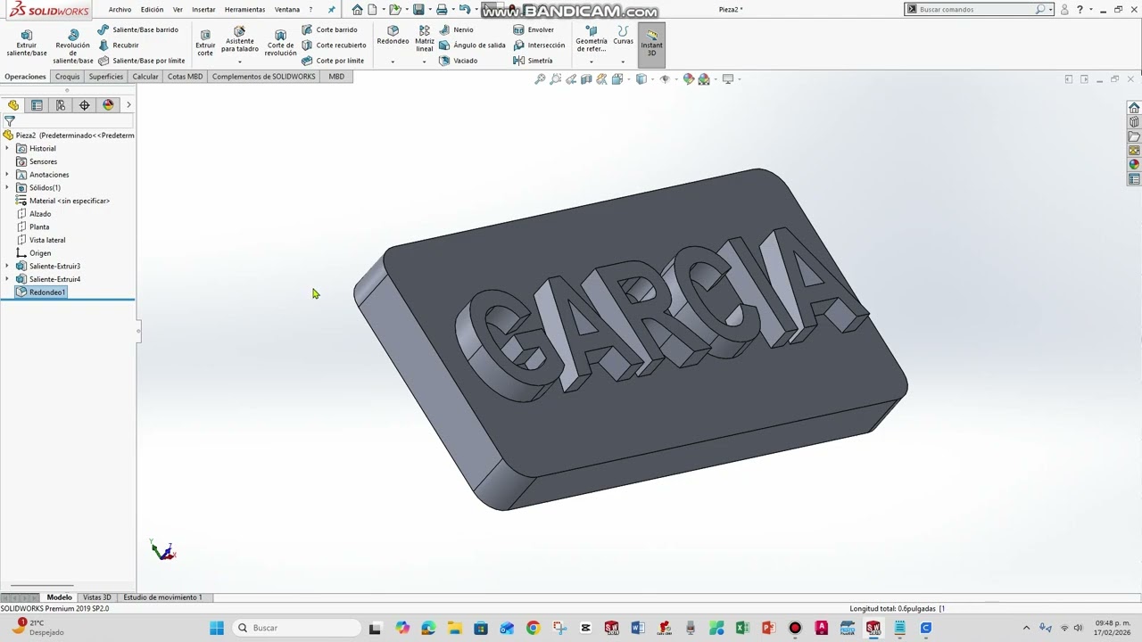 Diseño de llavero solidworks
