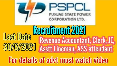 Latest PSPCL Recruitment 2021 l Apply Online Clerk Lineman JE Accountant posts in PSPCL Jobs