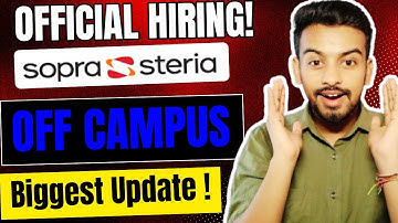 Sopra Steria Official Hiring Announced ! OFF Campus Drive For 2025, 2024 Batch | Fresher Jobs