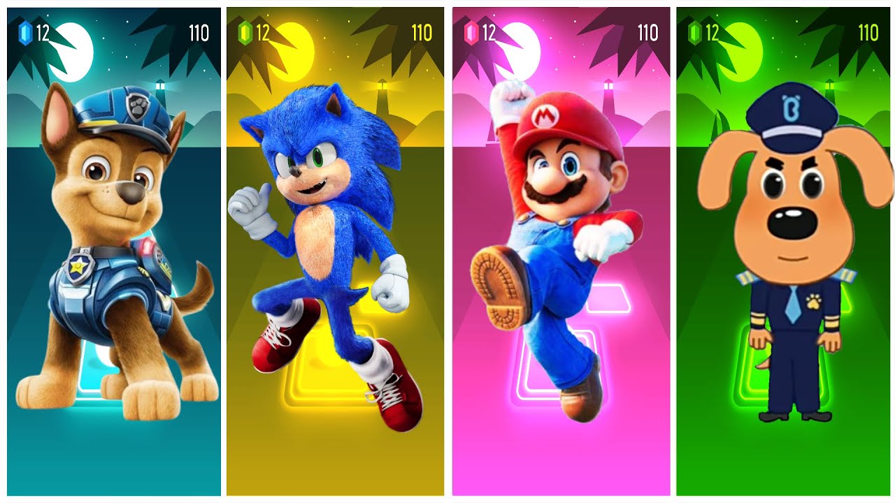 📹 Sheriff Labrador 🆚 McQueen Worm EXE 🆚 Bus Eater EXE 🆚 McQueen Dinosaur-Tiles Hop EDM Rush🎶