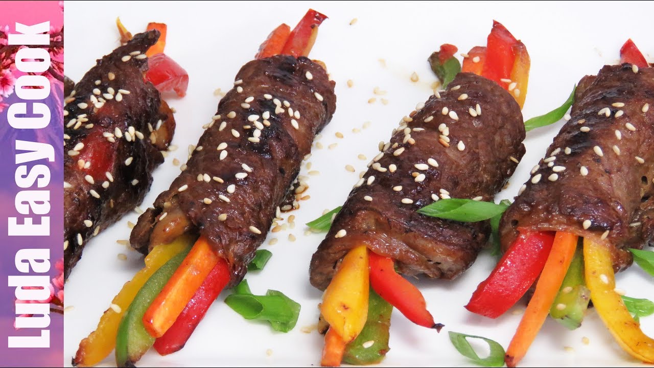 НЕЖНЫЕ СТЕЙКИ РОЛЛЫ ТЕРИЯКИ МЯСНЫЕ РУЛЕТИКИ С ОВОЩАМИ | BEEF STEAK ROLL TERIYAKI New Year's Foo