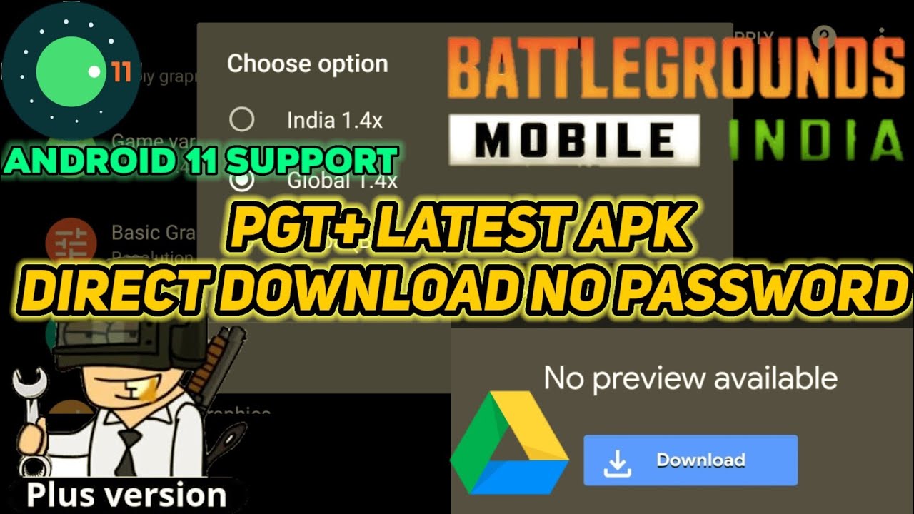 PGT+ Latest Version Mod Apk BGMI Support || No Timepass Direct G-Drive Download Link In Discription