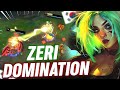 Dominating kr soloq with a 1v9 zeri performance reptile