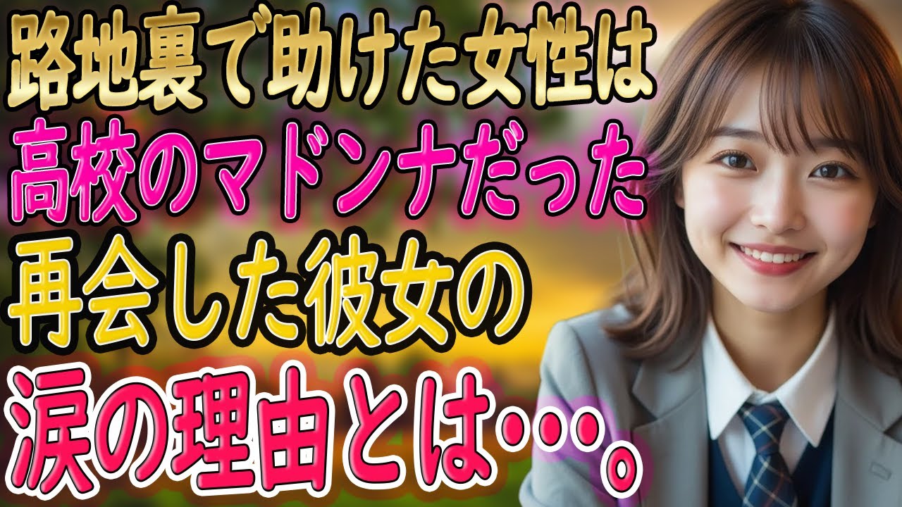 【馴れ初め 感動】「やだっ！離してっ！」店の横で不良男に絡まれる美人を助けた俺。助けた相手は高校時代のマドンナで…「私、今は独身なの」→「俺が君を幸せにする！」【朗読】