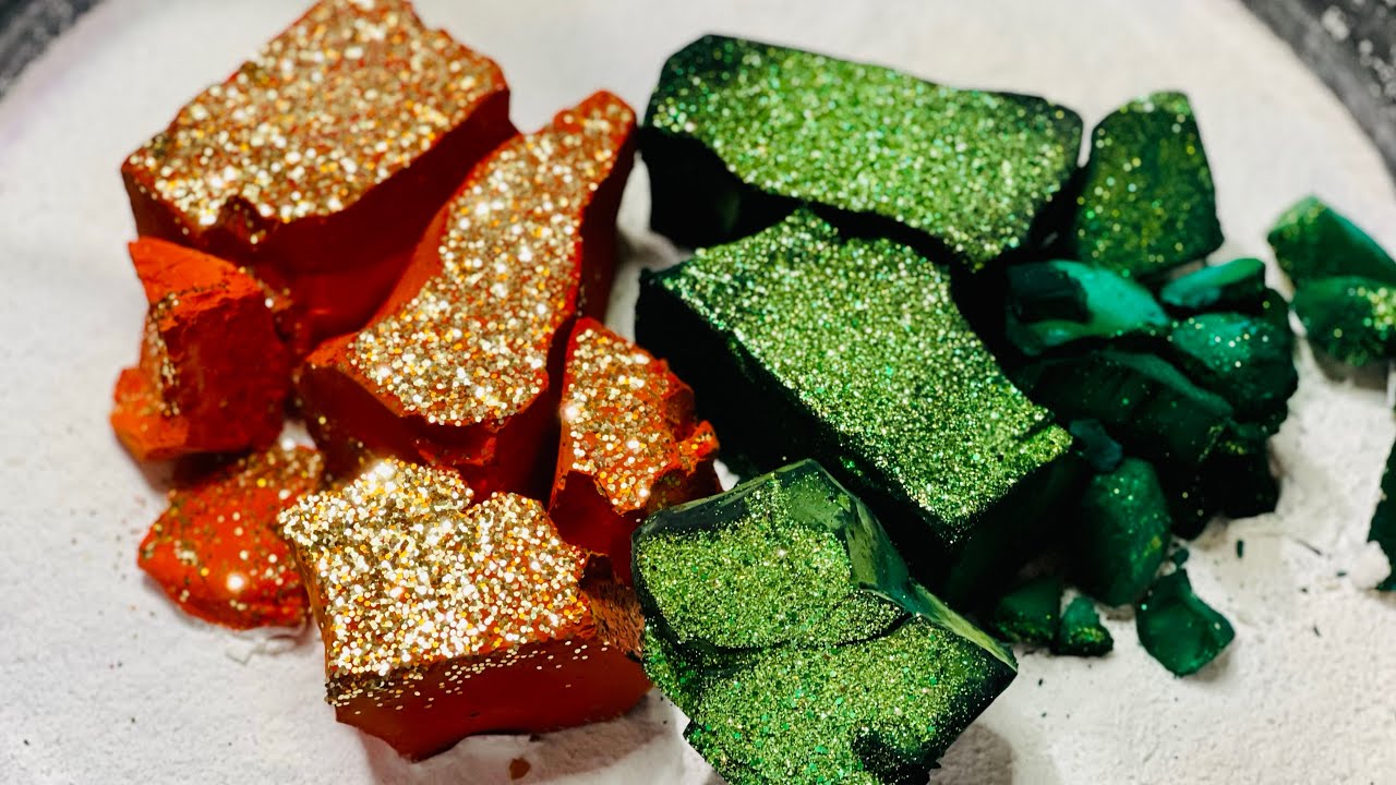 Gym Chalk ASMR Green & Gold Dyed BSN Soft Dusty Crush Satisfying