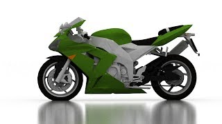 3d Animation of Motorcycle Kawasaki Ninja screenshot 2