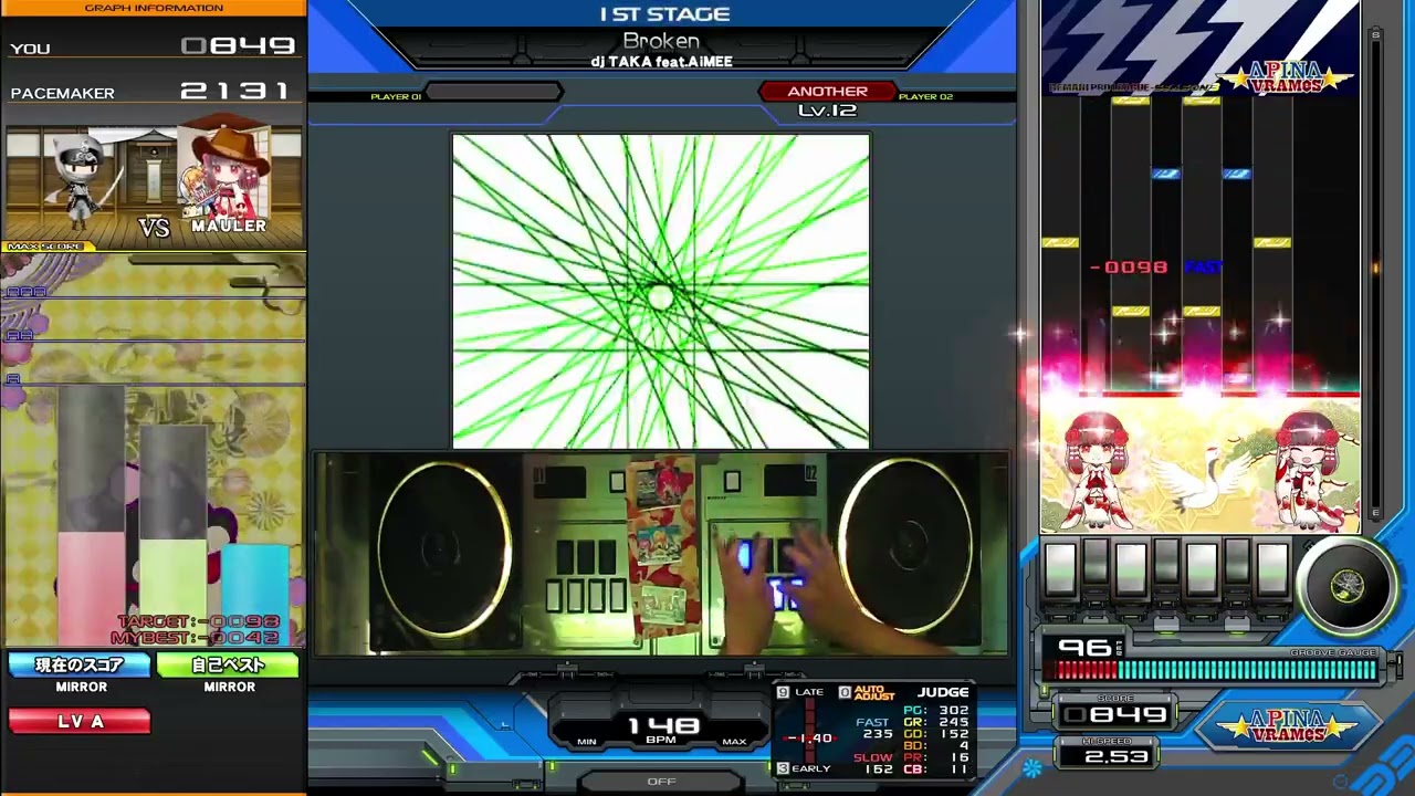 激レア❗️DJ O-TACK、A-BOY BREAKS Ver1＆2デジタル化計画 beatmania IIDX】Broken / dj TAKA feat.AiMEE【2P鏡】 - YouTube