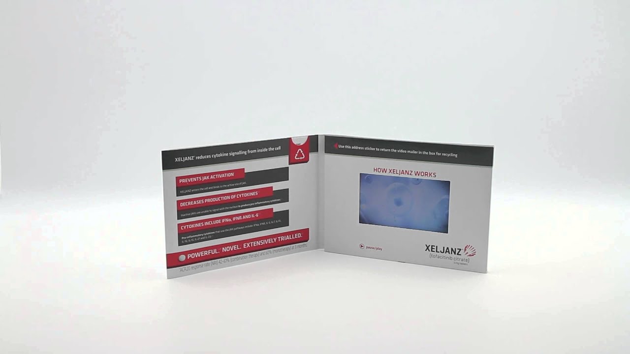 LCD 4.3 inch Video Book Mailer - Pfizer Xeljanz