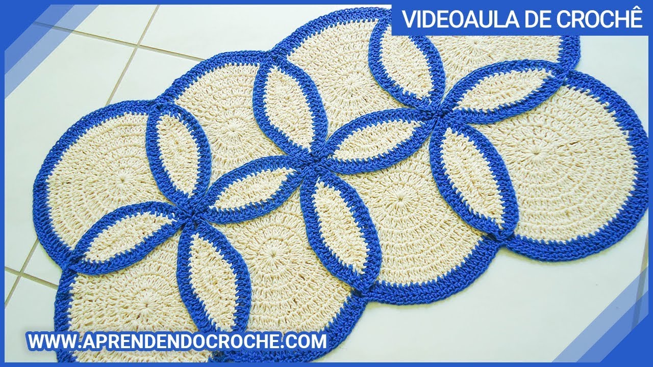 Tapete de Crochê Folheado com Barbante - Aprendendo Crochê