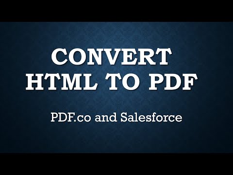 Convert HTML to PDF - Salesforce and PDF.co