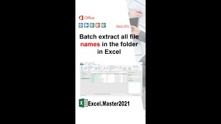 071 batch extract all file names in the folder in excel #shorts #youtubeshorts