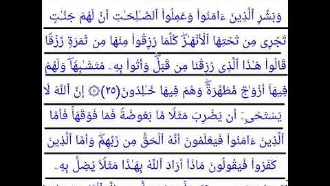 سورة البقرة (٢٥-٢٩) بصوت القارئ الشيخ عبد الباسط عبد الصمد