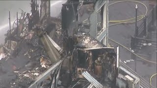 Oceanside Pier still smouldering one day after massive fire by CBS 8 San Diego 9,526 views 10 hours ago 3 minutes, 11 seconds