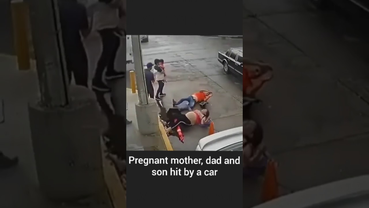 Pregnant woman and family hit by car (GRAPHIC) - YouTube