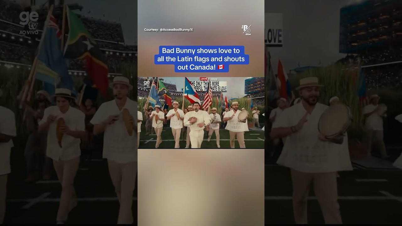 Bad Bunny shows love to all the Latin flags and shouts out Canada!🇨🇦