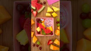 Mini Barbie Fruit Trays with Pink Dragon Fruit Dip