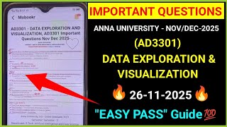 AD3301 Data exploration & visualization | important Questions | UPDATED IN APP |Anna University New Wealth