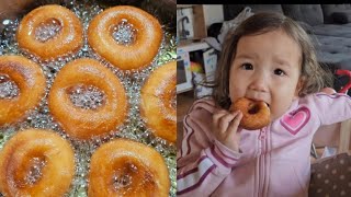 Easy and Quick fluffy doughnuts recipe||Esther and me making doughnuts ? ?‍??