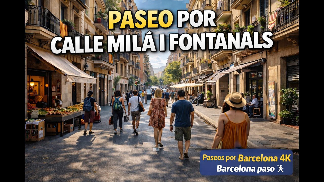 Calle Milà i Fontanals | Paseos por Barcelona 4K | Distrito de Gràcia | España