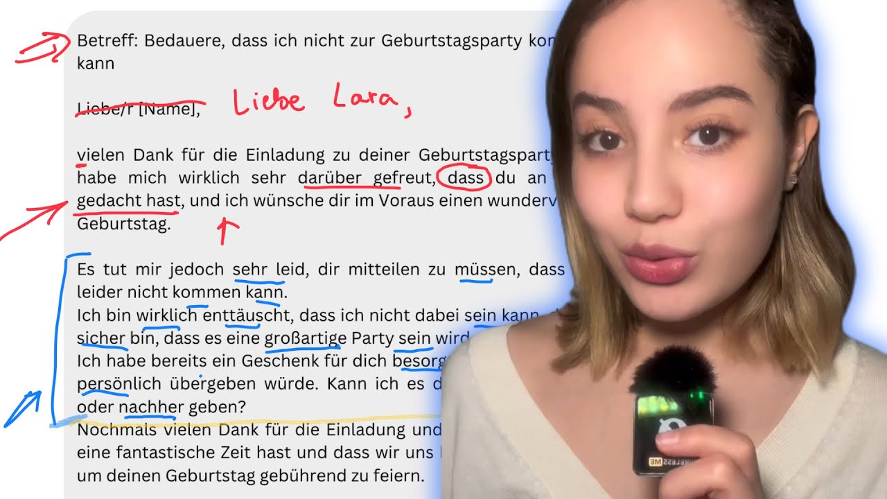 Wie schreibt man einen Absage-Brief? | B1 TELC Schriftliche Prüfung | Improve B1 Schreiben questions
