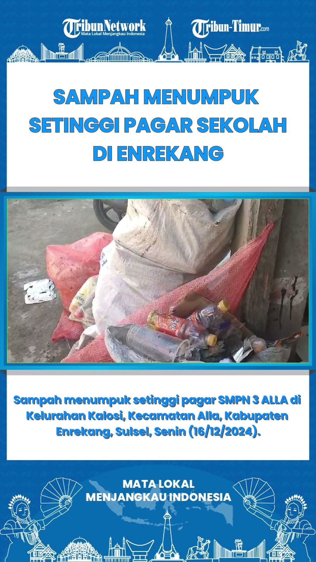 SHORT Sampah Menumpuk Setinggi Pagar Sekolah di Enrekang