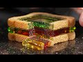 Cutting Hyperrealistic Glass Club Sandwich 🥪 | Can you hear the crystal layers? ASMR Sound
