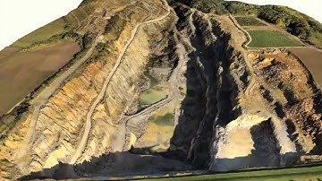 3D animation of a minepit, taken with a UAV