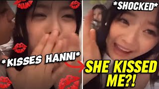 Hyein Kissed Hanni During Her Birthday Live...