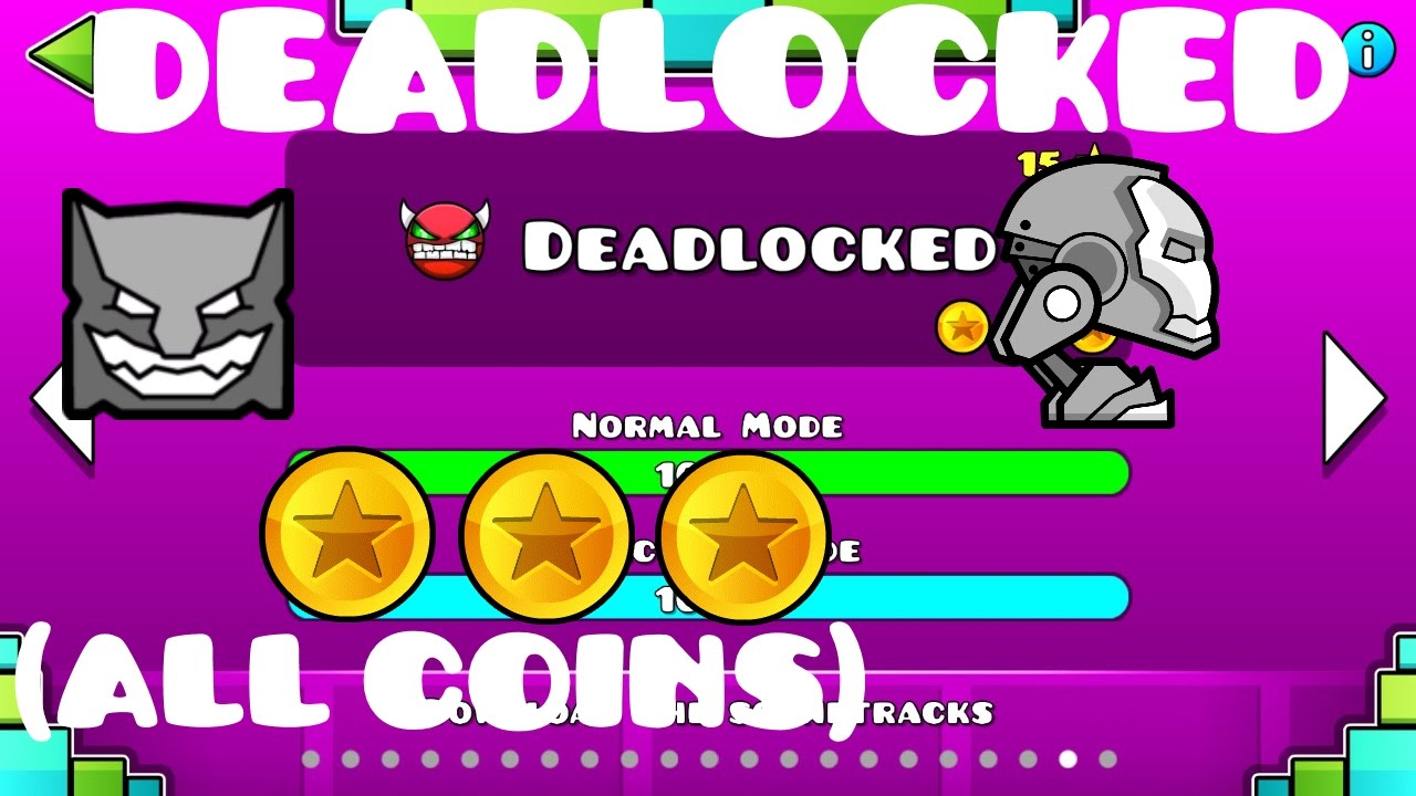 Geometry Dash - Deadlocked - All Coins - YouTube