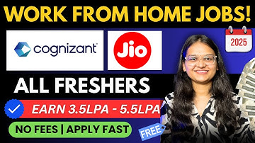 🔥Cognizant & Jio Work from home jobs | Hiring Freshers | Online Job 2025 |