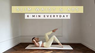6 MIN SLIM WAIST & ABS PILATES | flat belly & visible abs, hourglass body, repeat every day